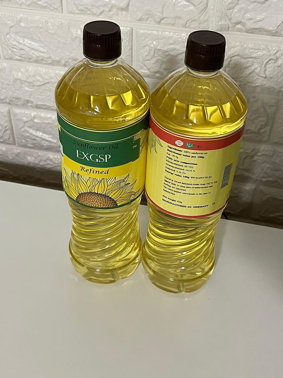 A bottle of cooking oil