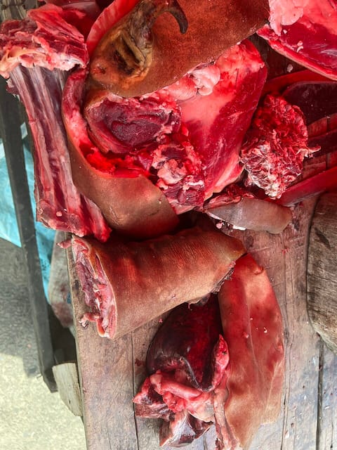Raw goat meat