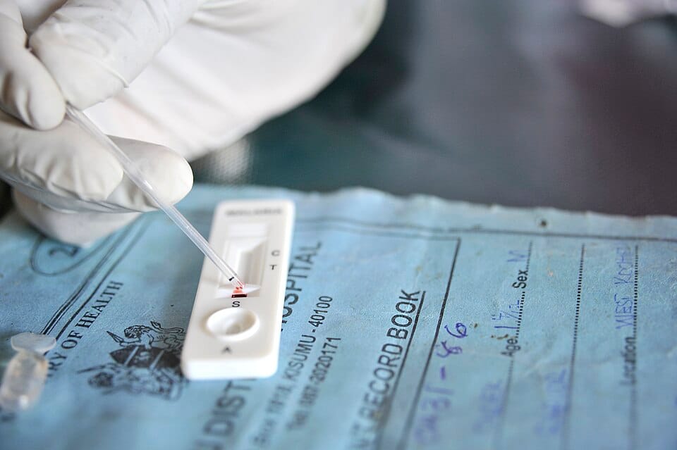 A malaria rapid test
