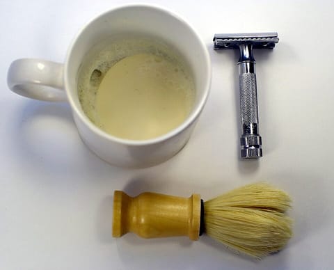 A razor and shaving foam